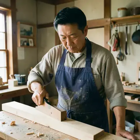 田中誠の工房でのポートレート